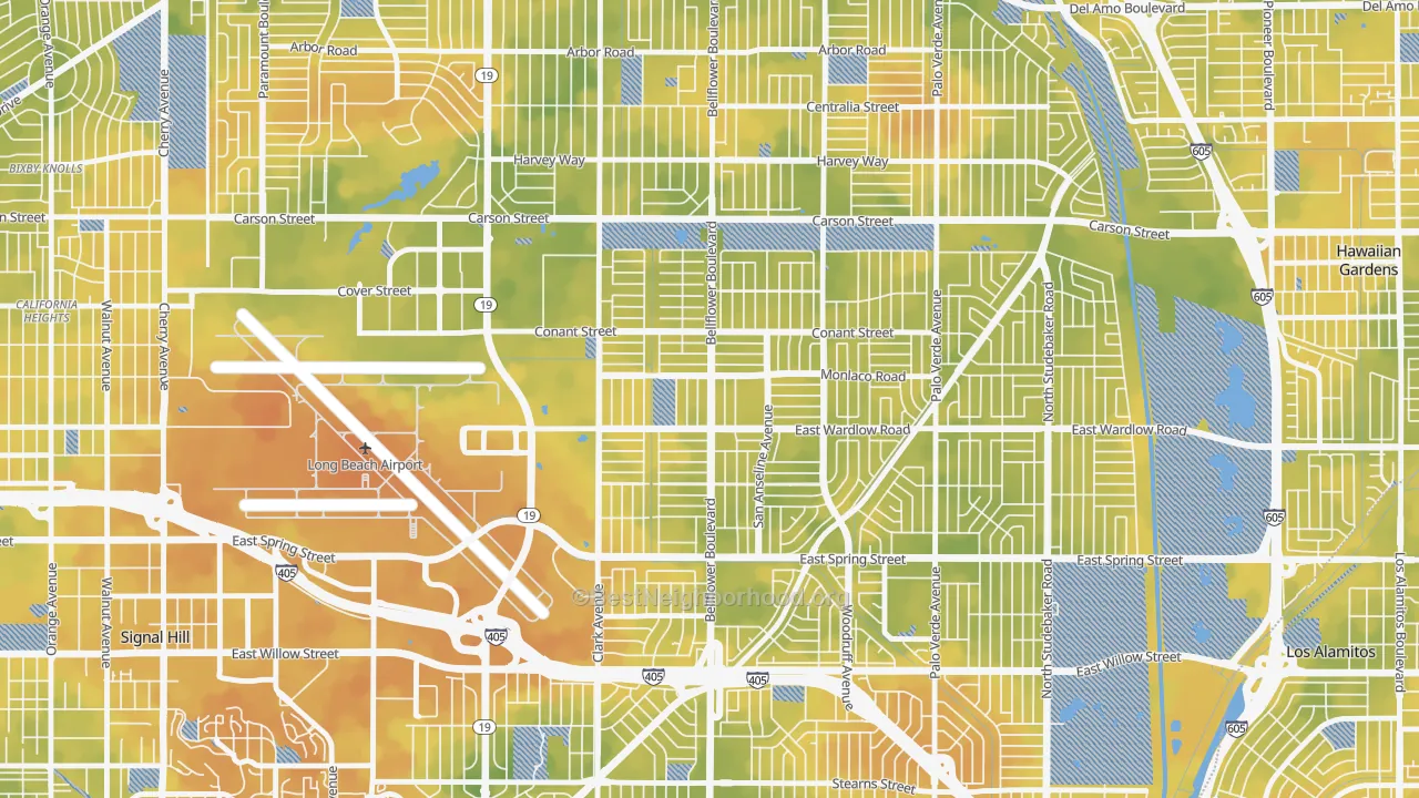 Bike Grade map of City College Area, Long Beach, CA