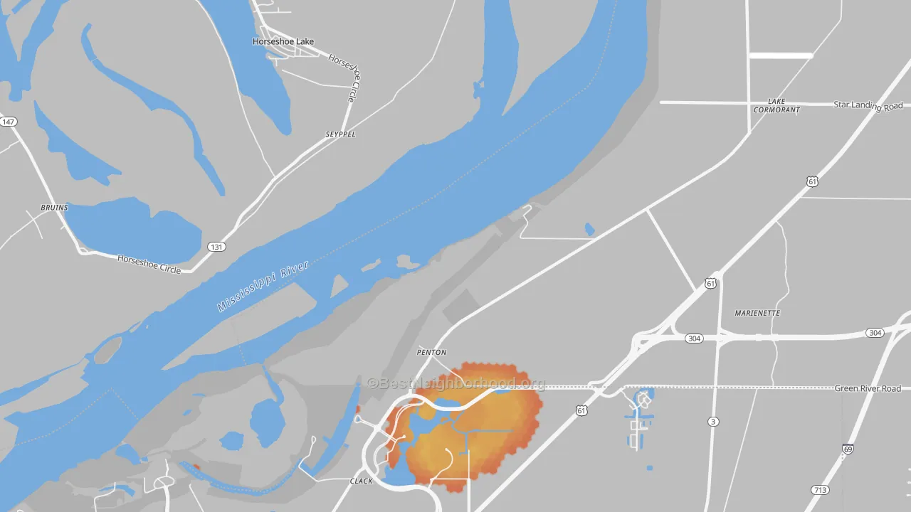Bike Grade map of Clack, MS