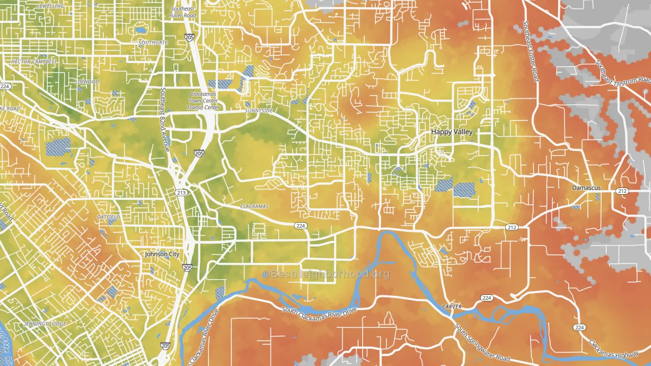 Bike Grade map of Clackamas, OR