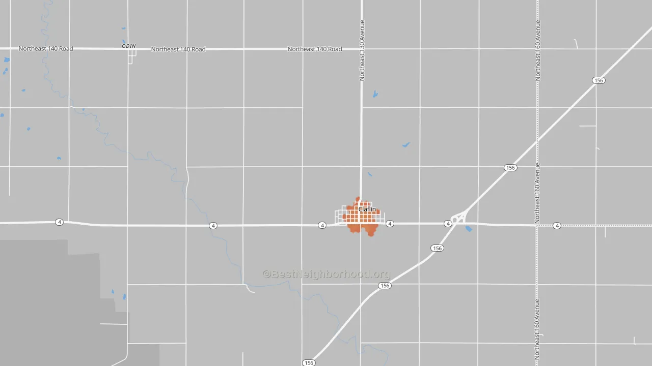 Bike Grade map of Claflin, KS