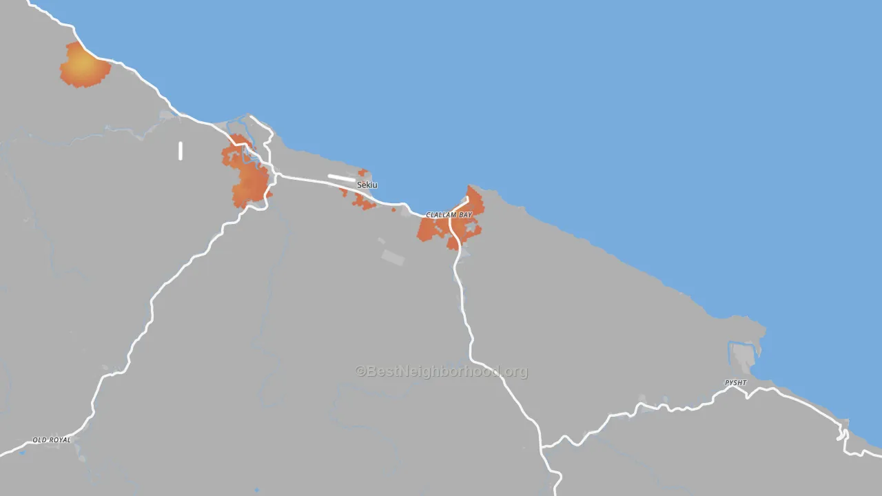 Bike Grade map of Clallam Bay, WA