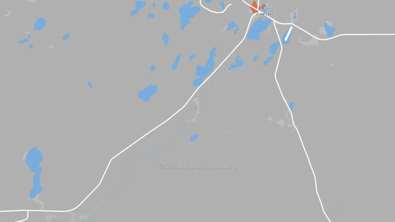 Bike Grade map of Clam Lake, WI
