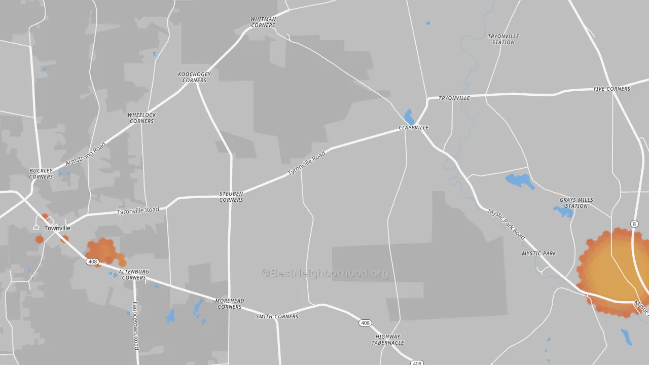 Bike Grade map of Clappville, PA