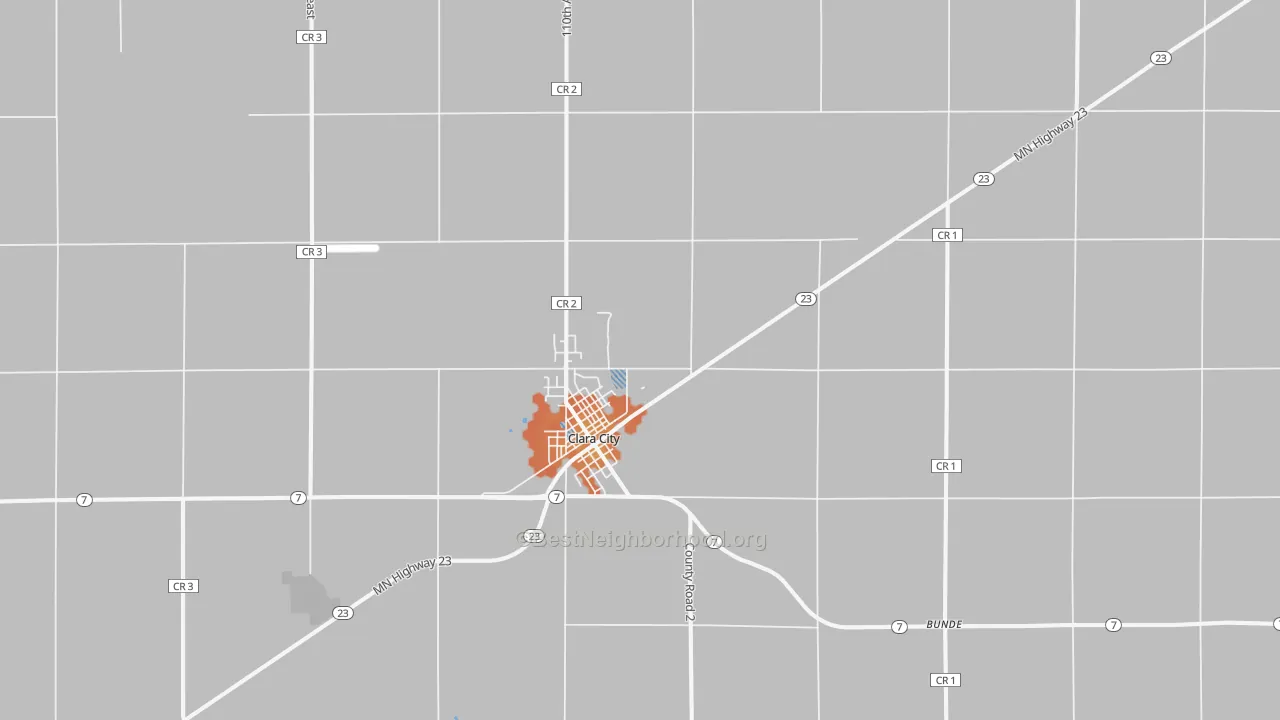 Bike Grade map of Clara City, MN