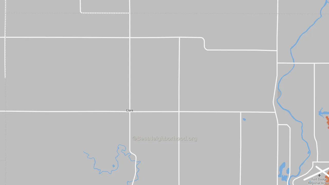 Bike Grade map of Clare, IA