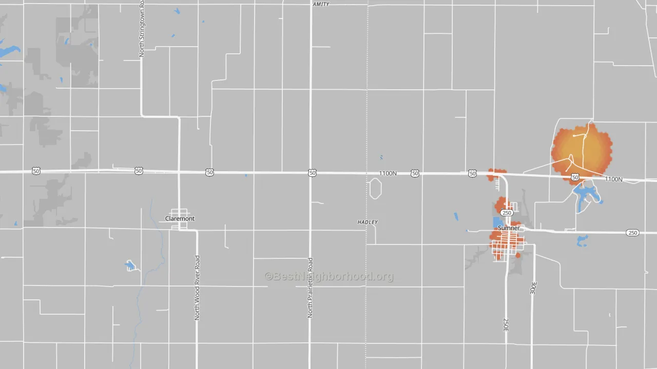 Bike Grade map of Claremont, IL