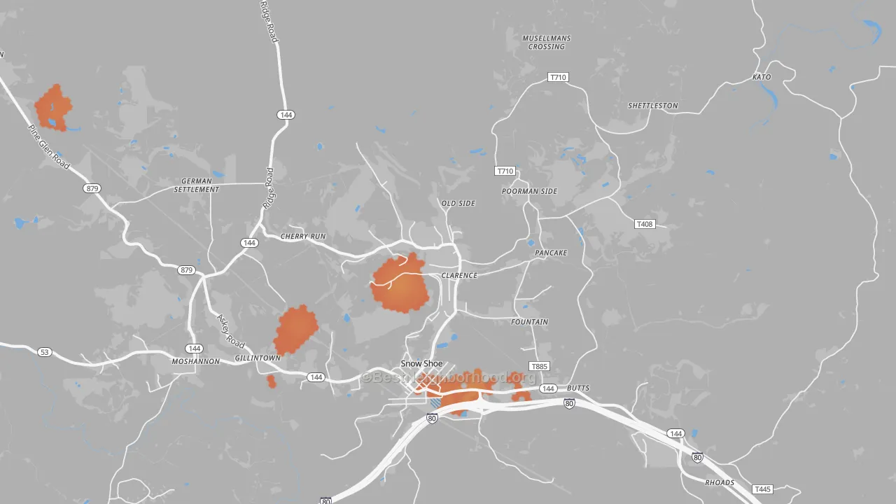 Bike Grade map of Clarence, PA