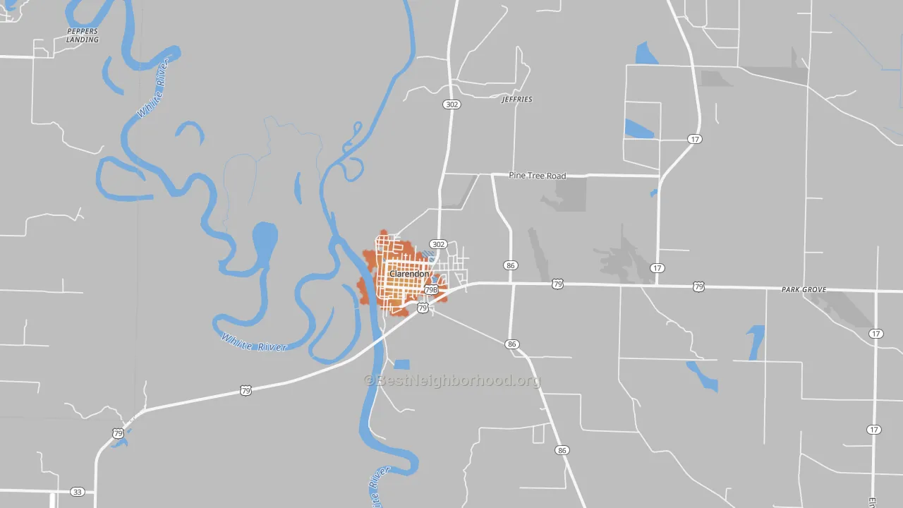 Bike Grade map of Clarendon, AR