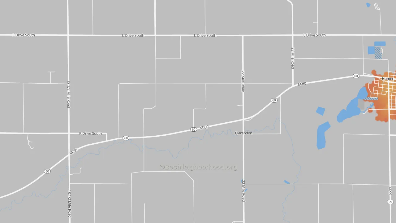 Bike Grade map of Clarendon, MI