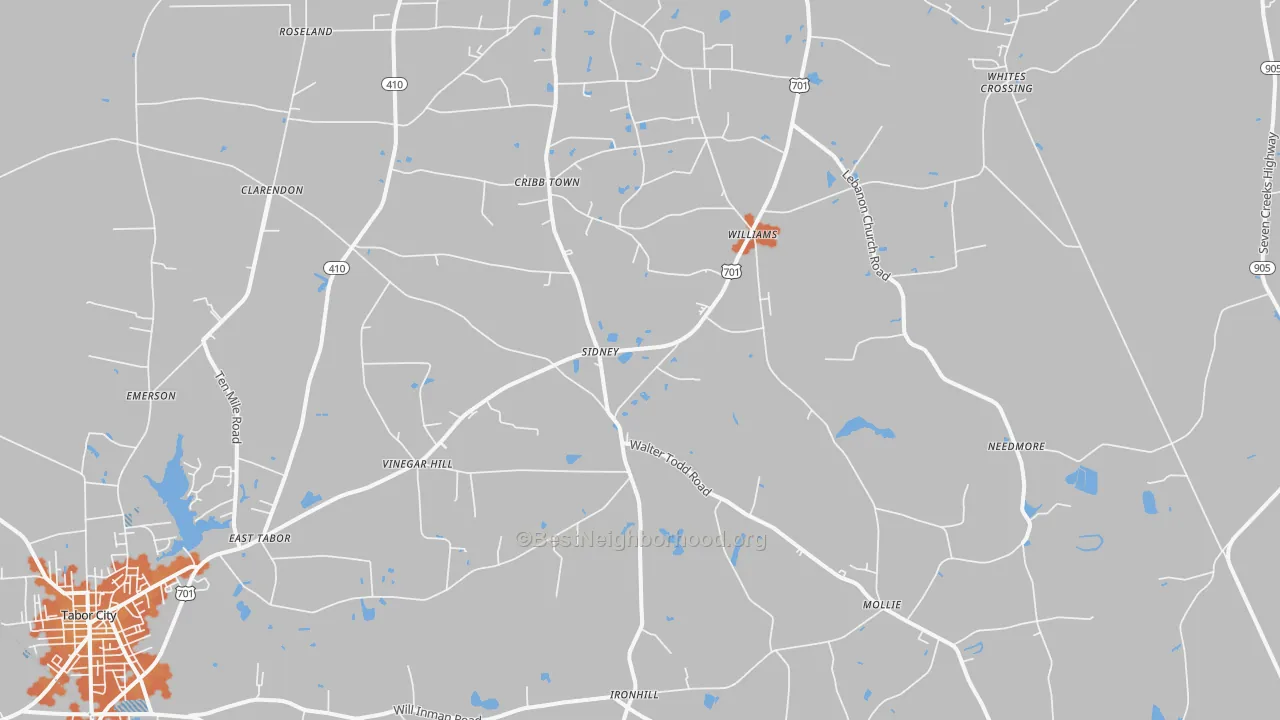 Bike Grade map of Clarendon, NC