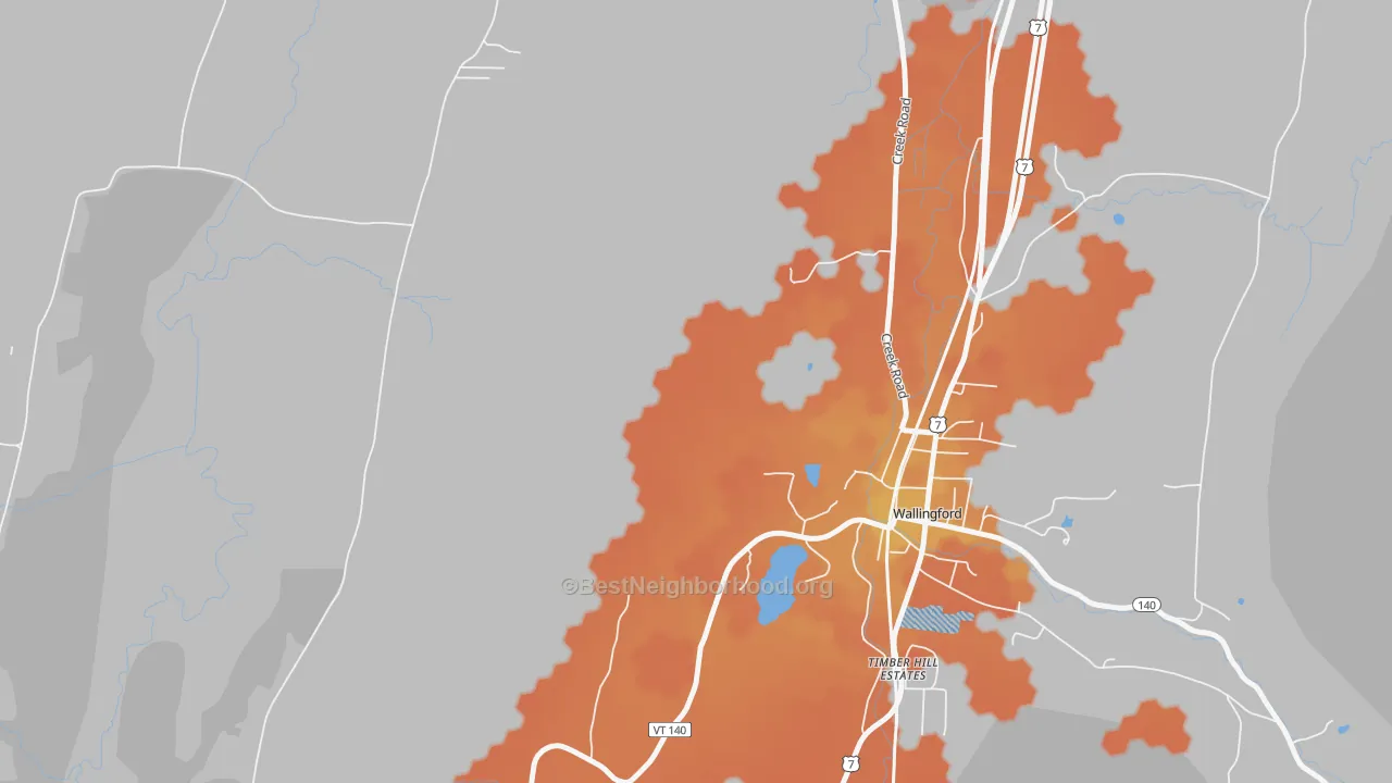 Bike Grade map of Clarendon, VT