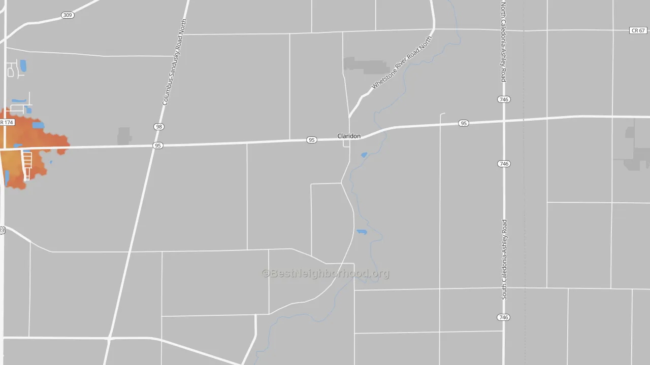 Bike Grade map of Claridon, OH