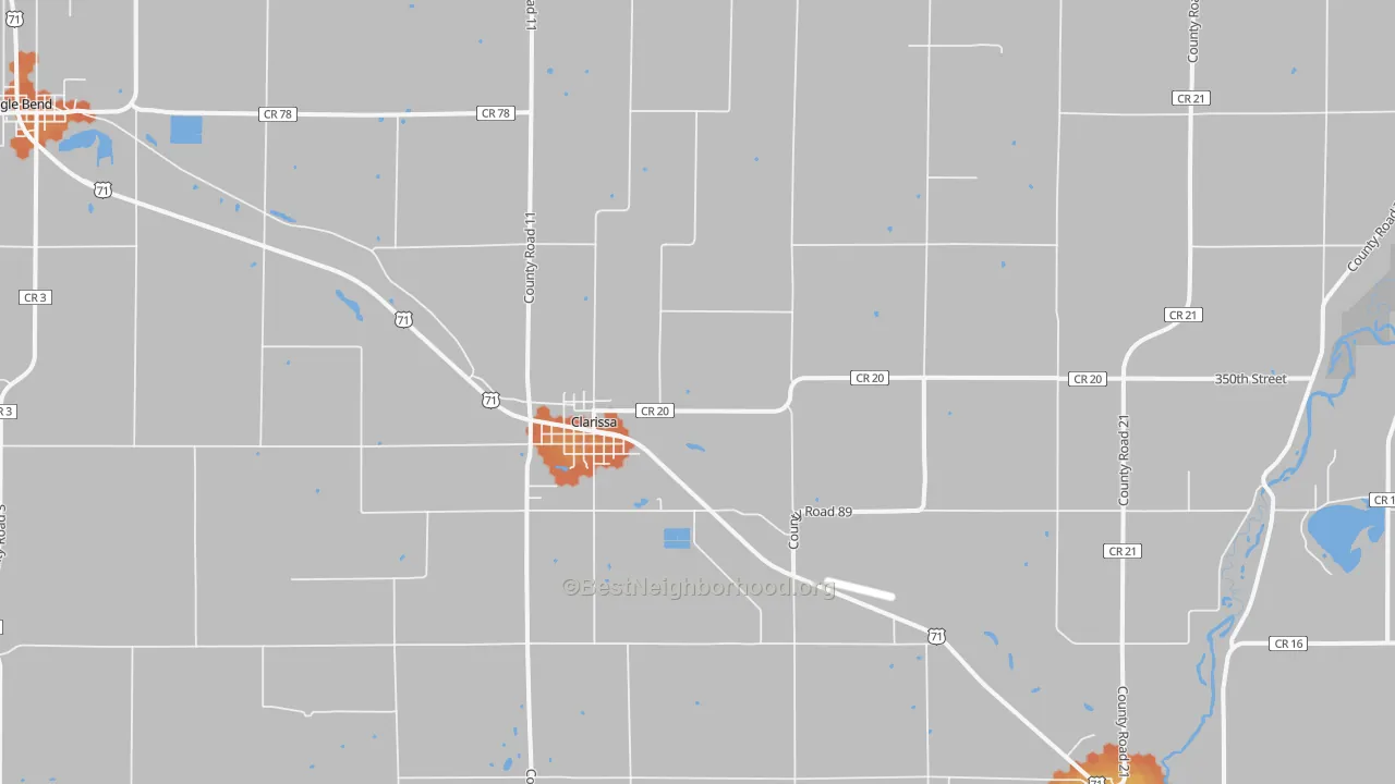 Bike Grade map of Clarissa, MN