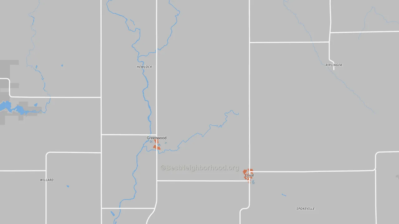 Bike Grade map of Clark County, WI