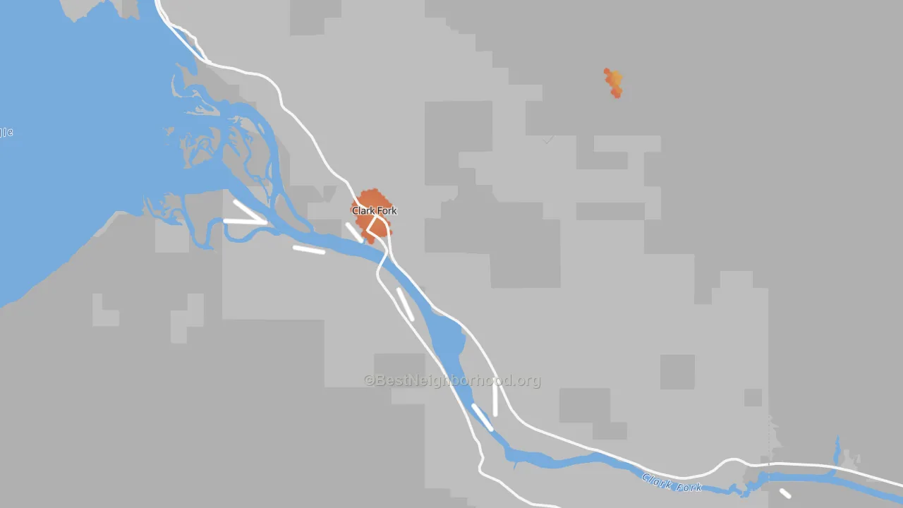Bike Grade map of Clark Fork, ID