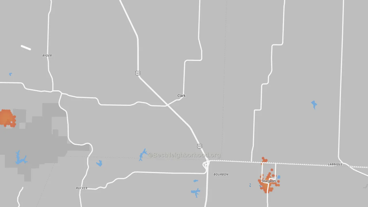 Bike Grade map of Clark, MO