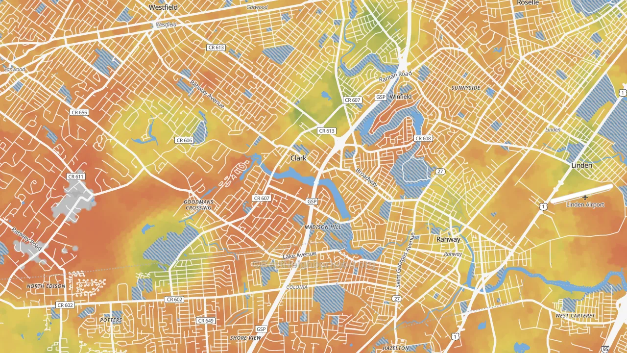 Bike Grade map of Clark, NJ