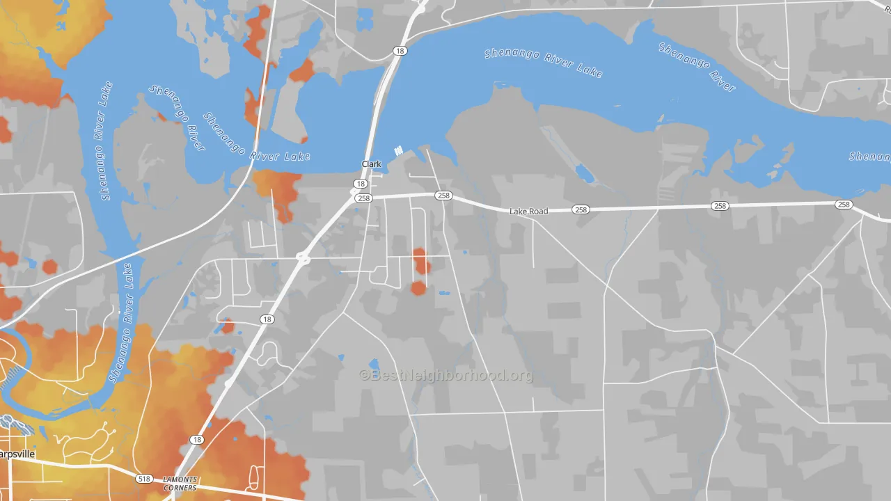 Bike Grade map of Clark, PA