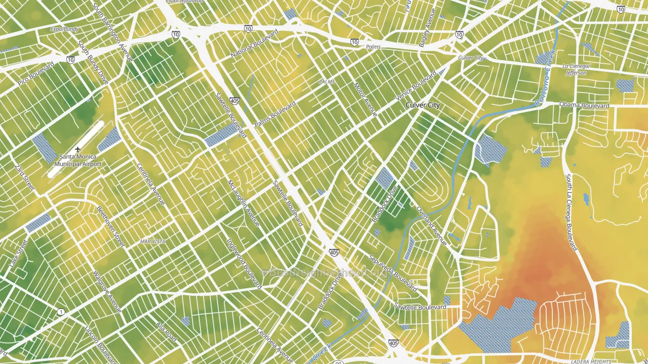 Bike Grade map of Clarkdale, Culver City, CA