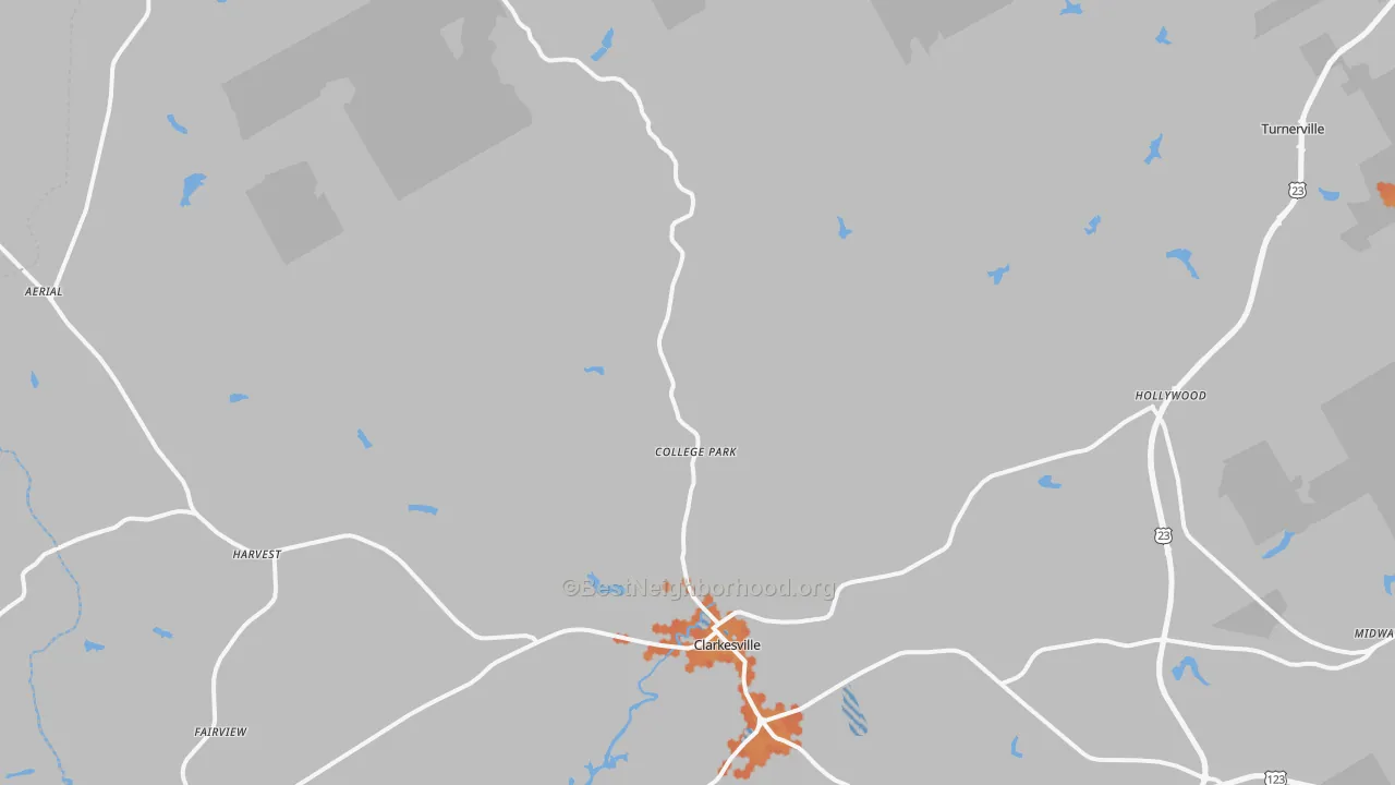 Bike Grade map of Clarkesville, GA