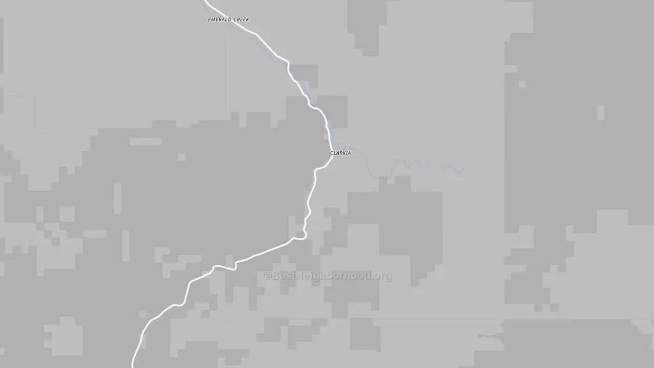 Bike Grade map of Clarkia, ID