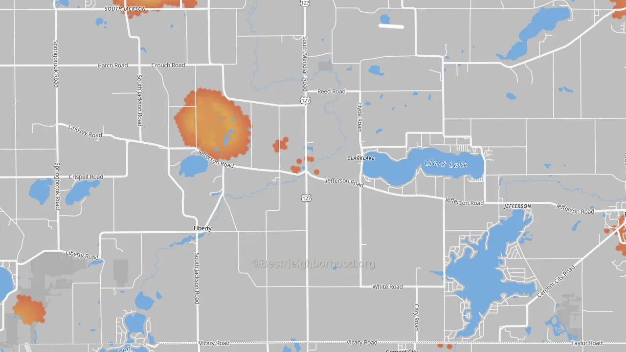 Bike Grade map of Clarklake, MI