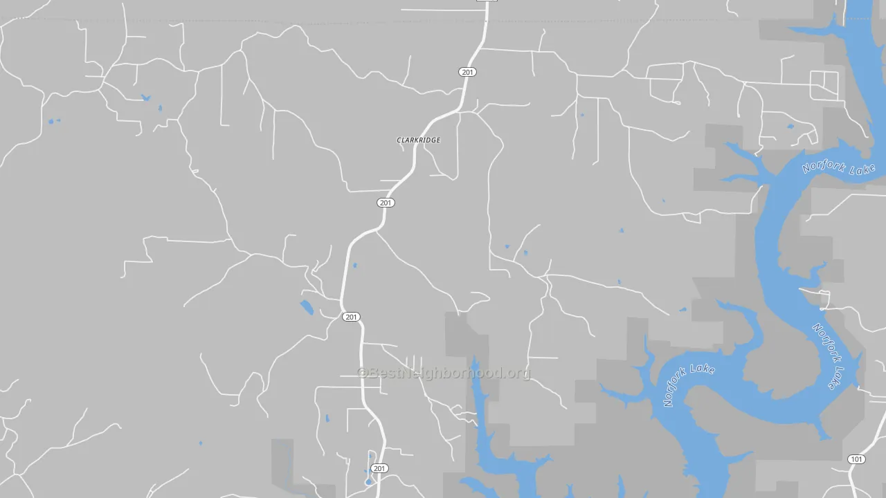 Bike Grade map of Clarkridge, AR
