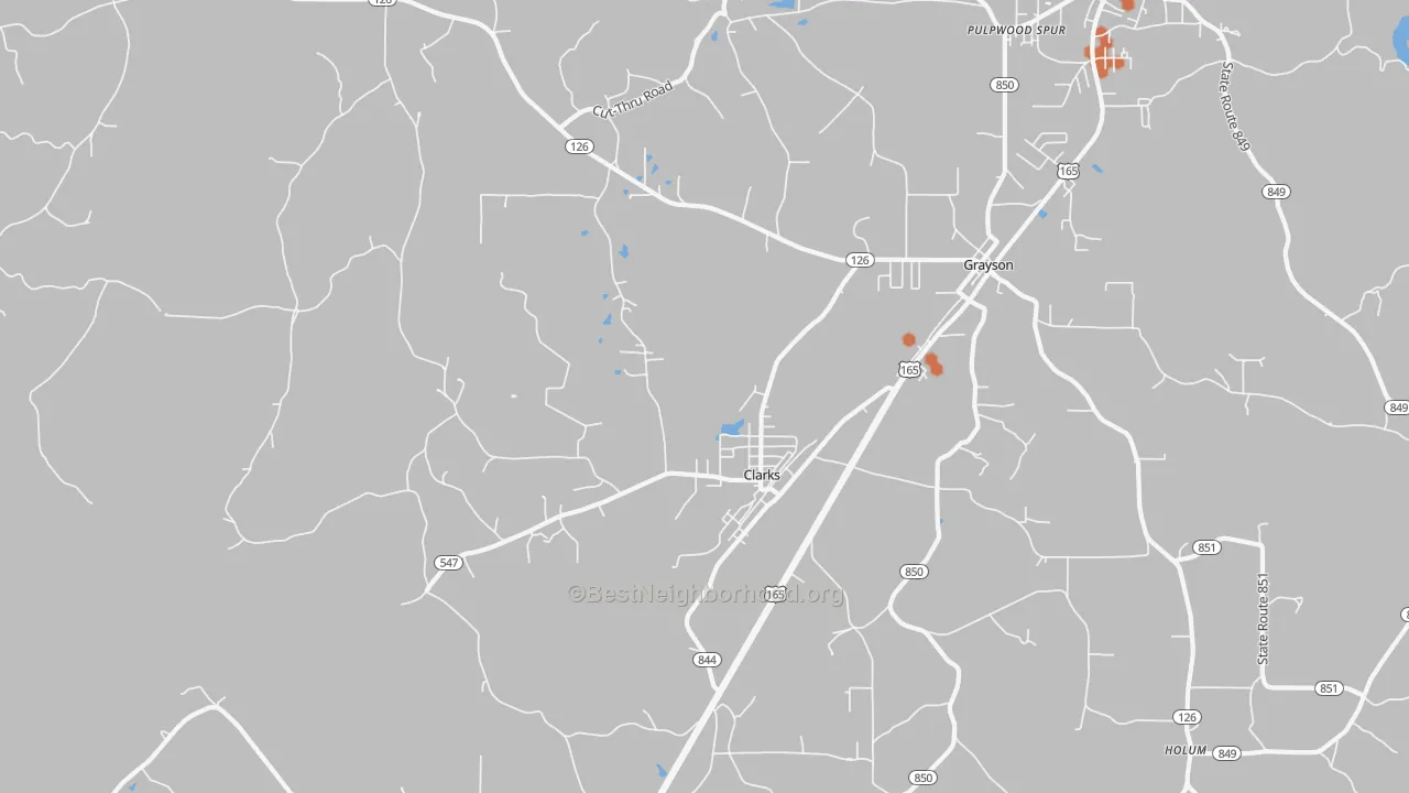 Bike Grade map of Clarks, LA