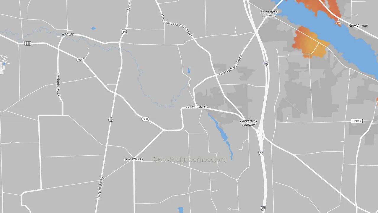 Bike Grade map of Clarks Mills, PA
