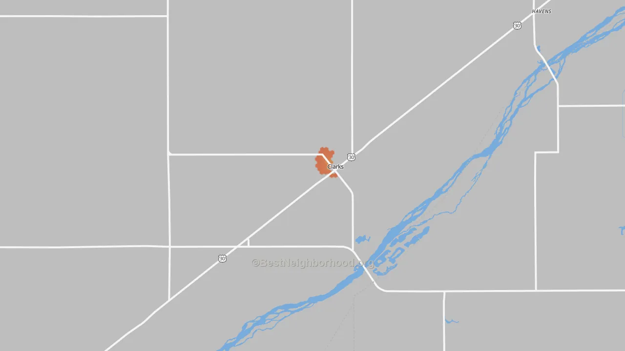 Bike Grade map of Clarks, NE