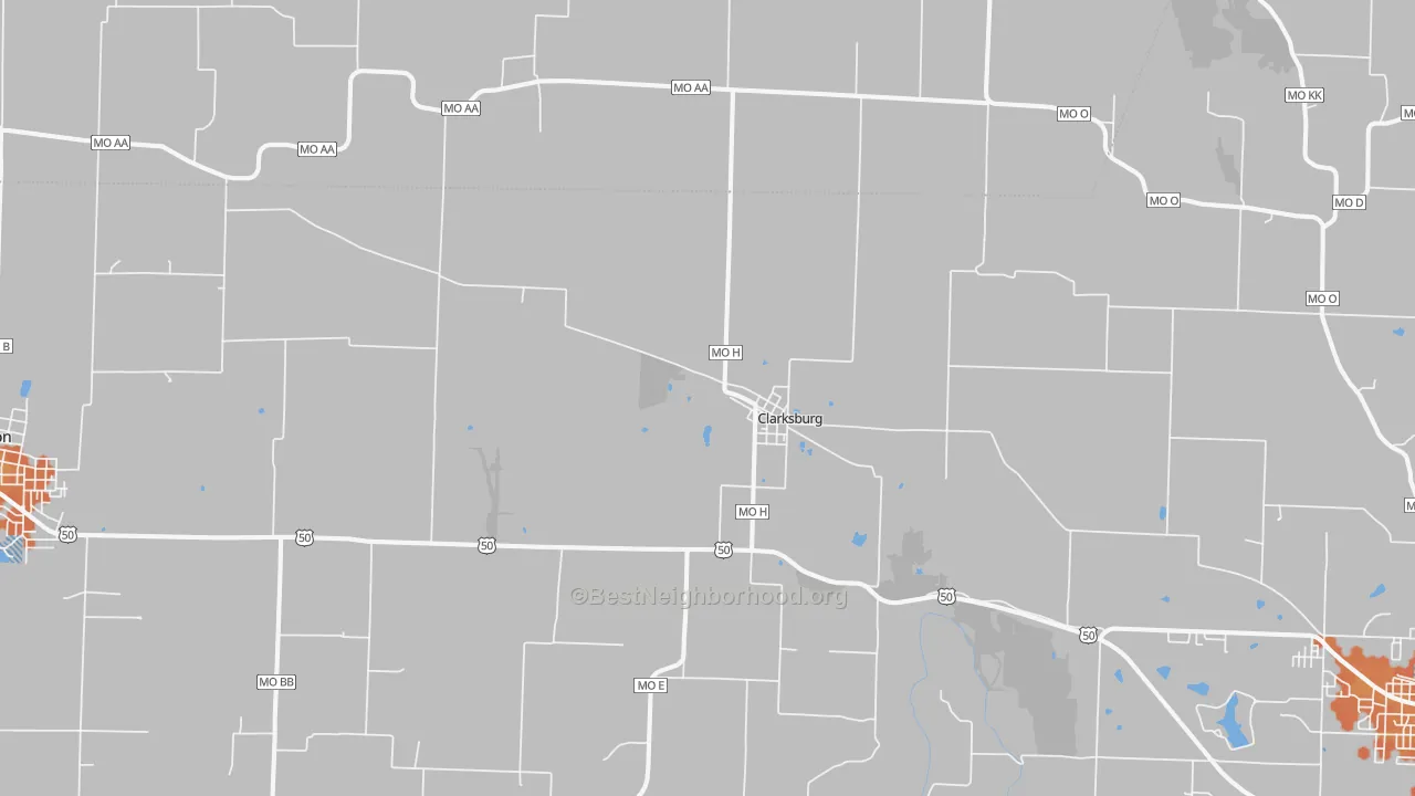Bike Grade map of Clarksburg, MO