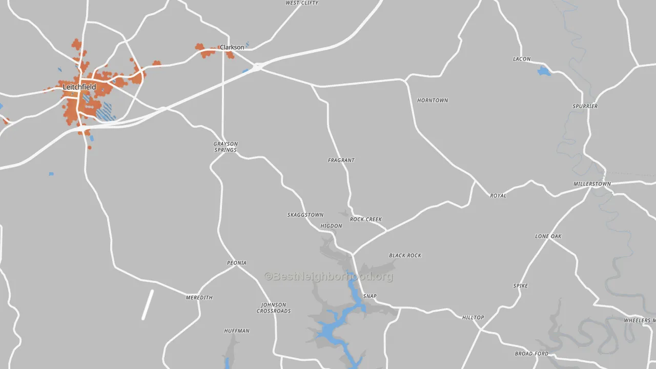 Bike Grade map of Clarkson, KY