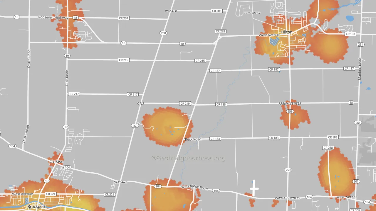 Bike Grade map of Clarkson, NY
