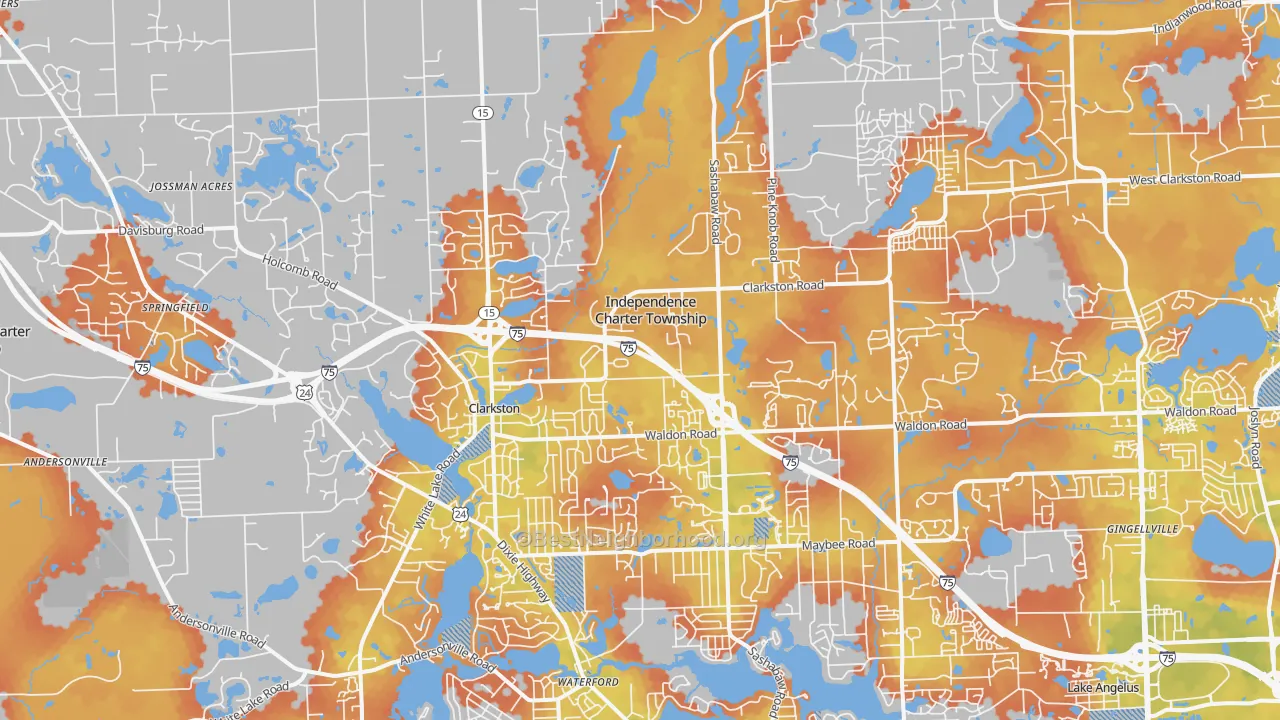Bike Grade map of Clarkston, MI