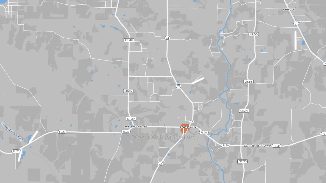 Bike Grade map of Clarksville, FL