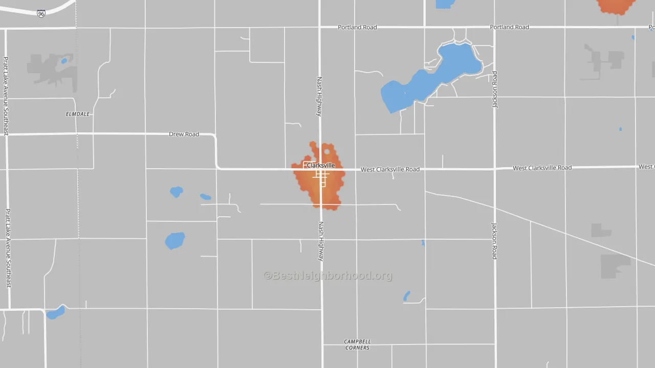 Bike Grade map of Clarksville, MI