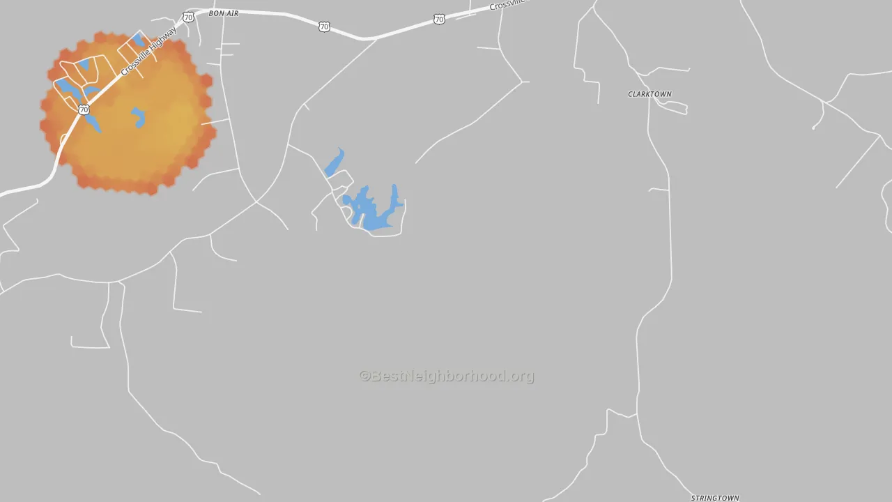 Bike Grade map of Clarktown, TN