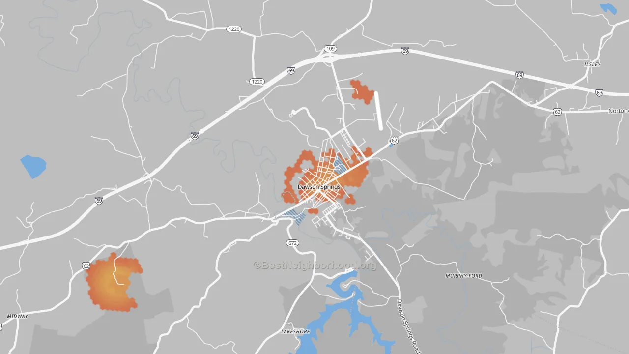 Bike Grade map of Claxton, KY