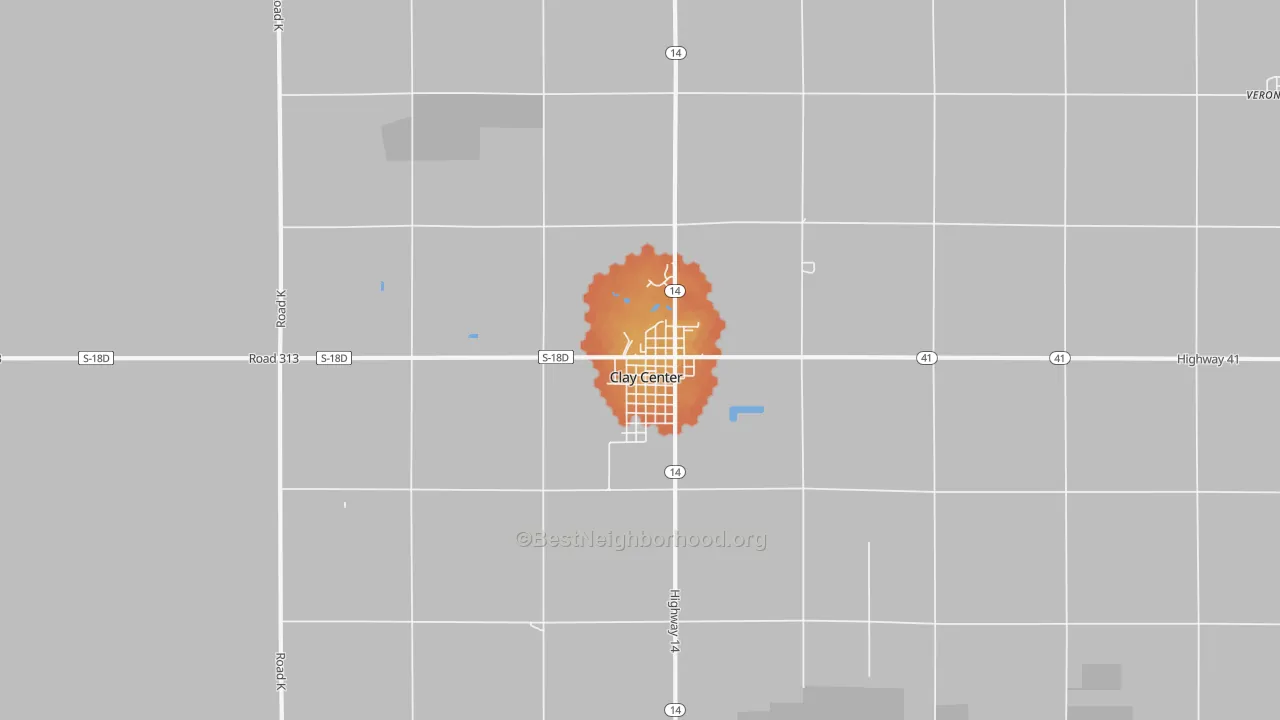 Bike Grade map of Clay Center, NE