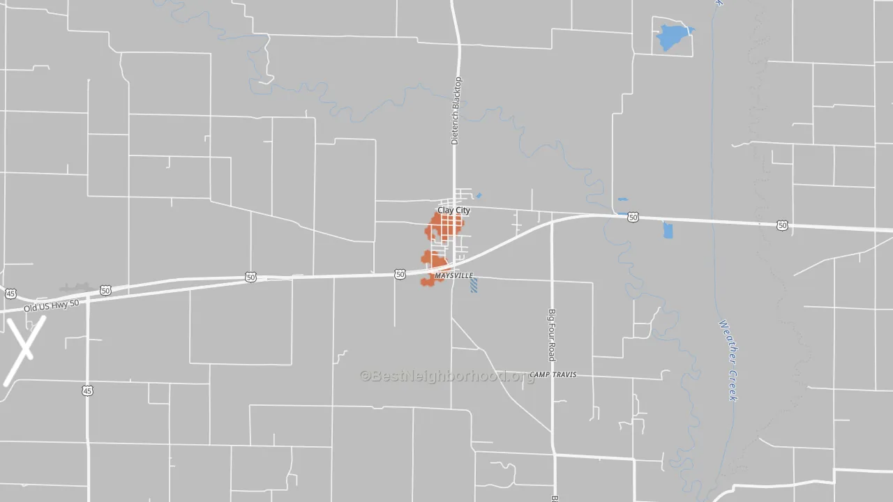 Bike Grade map of Clay City, IL