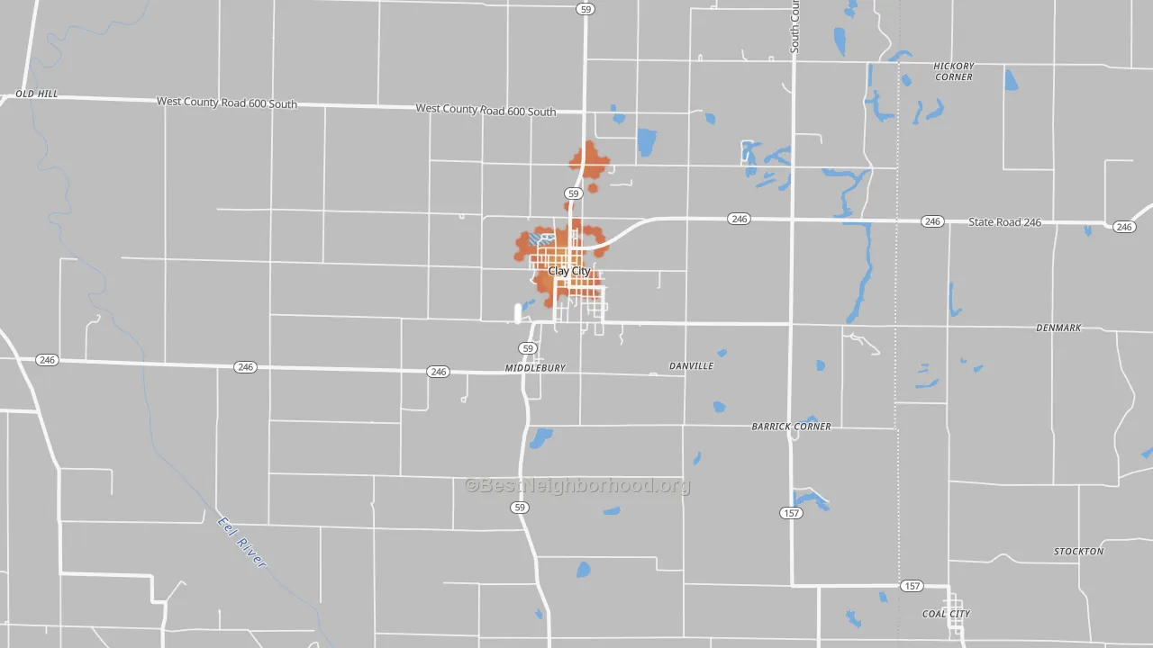 Bike Grade map of Clay City, IN