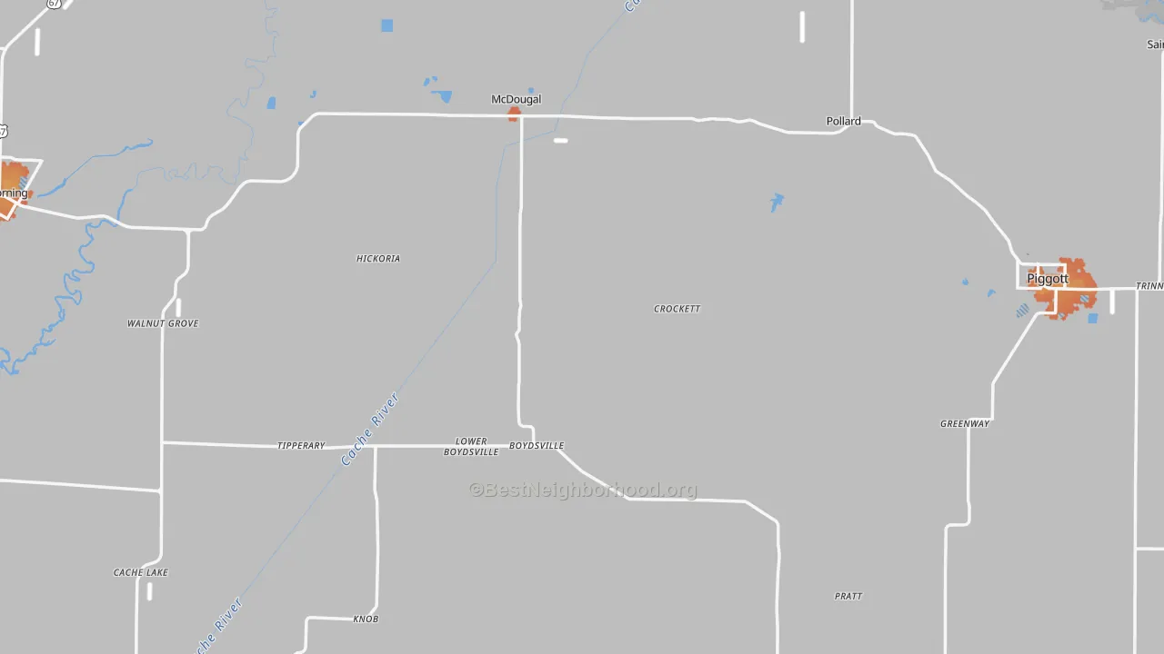 Bike Grade map of Clay County, AR
