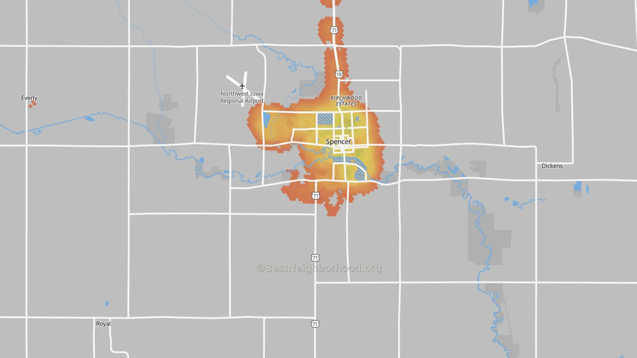 Bike Grade map of Clay County, IA