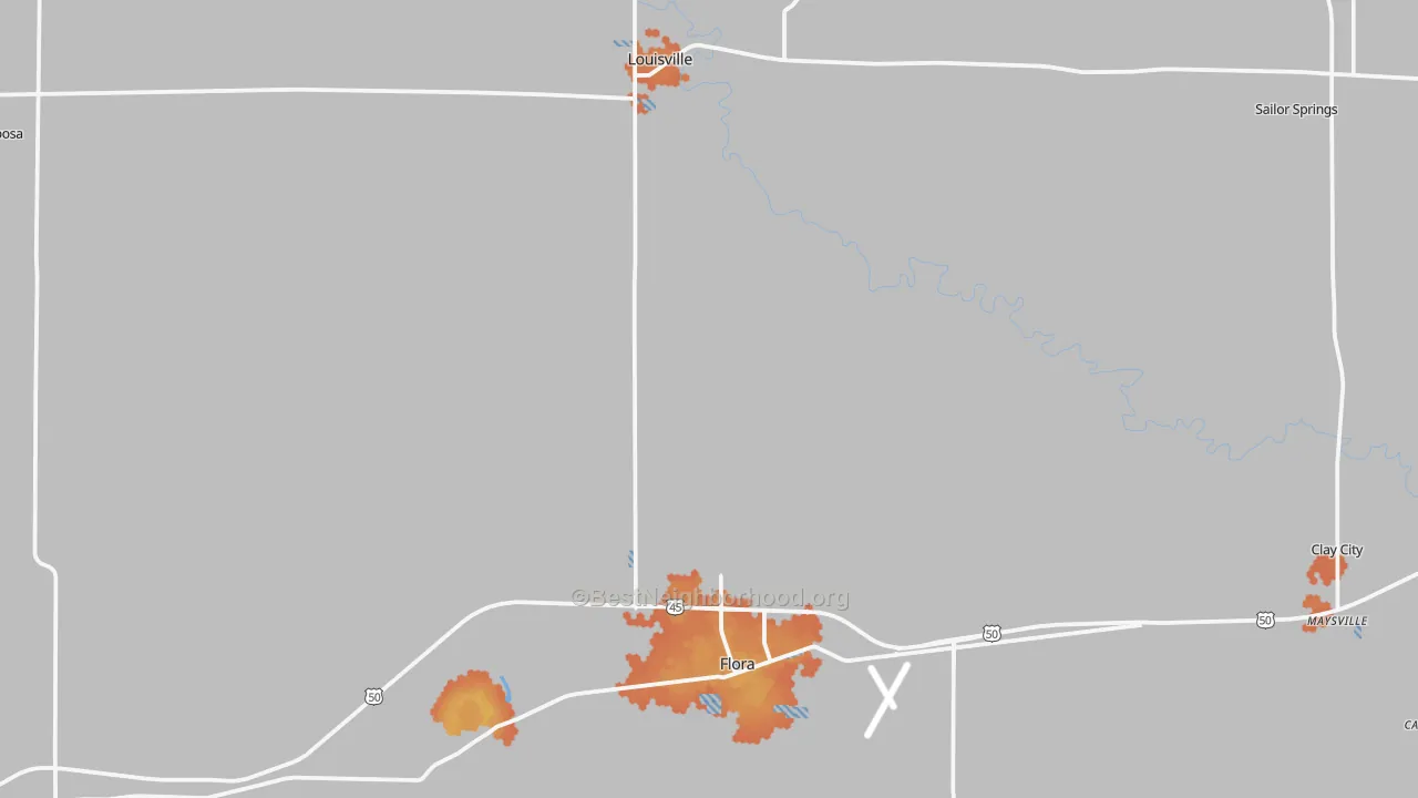 Bike Grade map of Clay County, IL