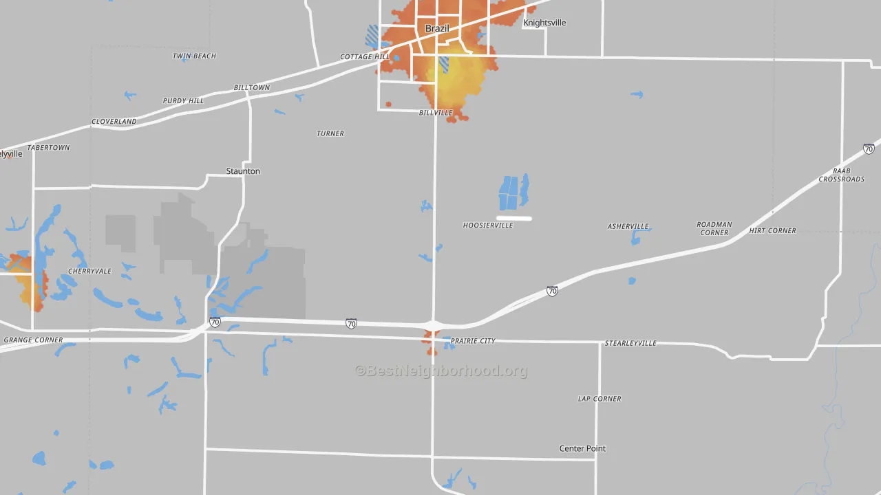 Bike Grade map of Clay County, IN