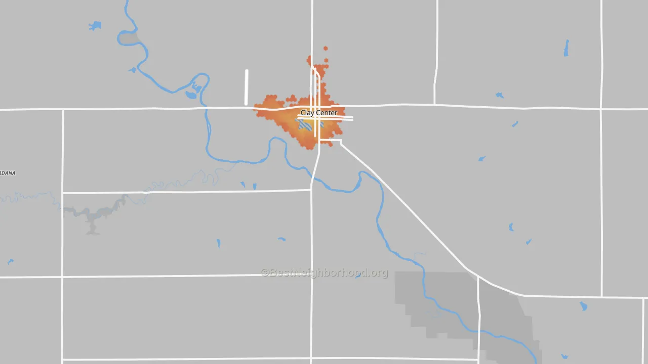 Bike Grade map of Clay County, KS