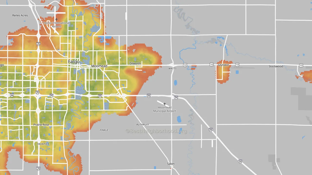 Bike Grade map of Clay County, MN