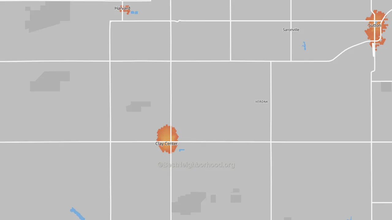 Bike Grade map of Clay County, NE