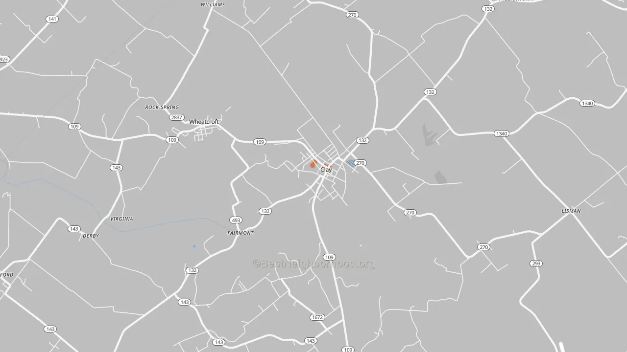 Bike Grade map of Clay, KY