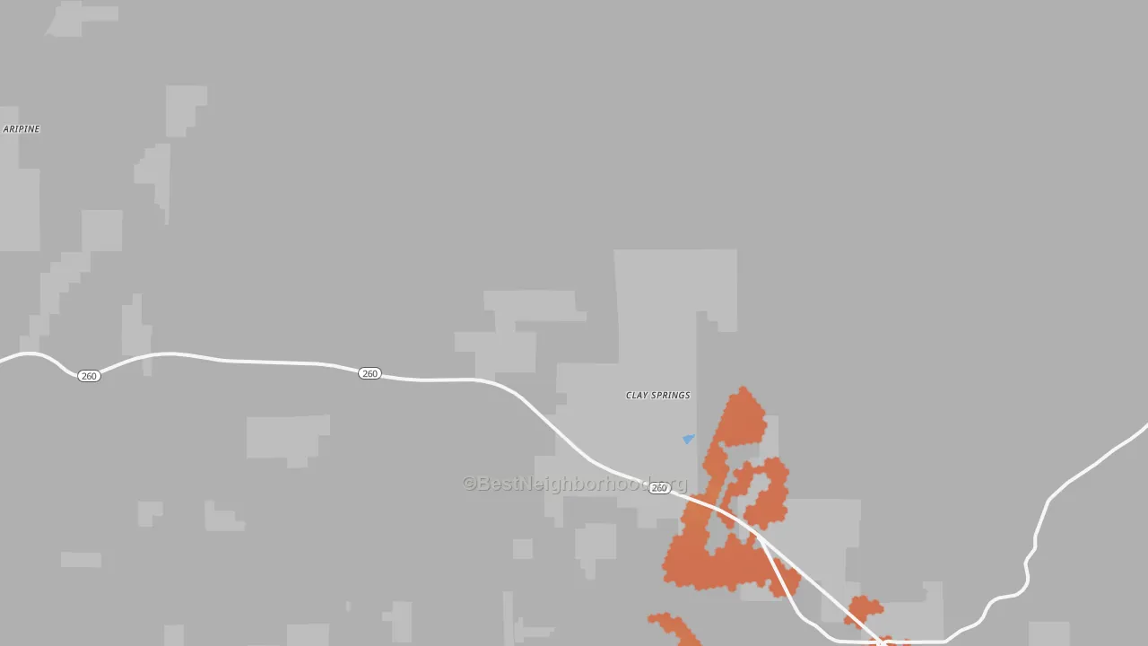 Bike Grade map of Clay Springs, AZ